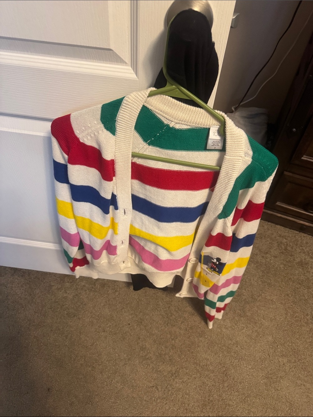 Womenโs Striped Button-Up Cardigan Sweater - Multi